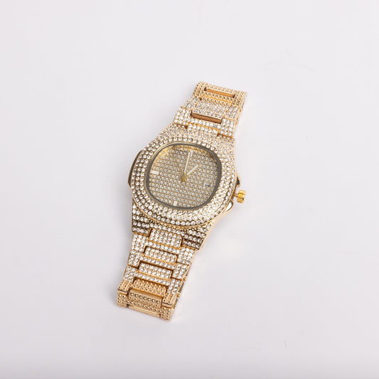 18k Gold Rhinestone Watch