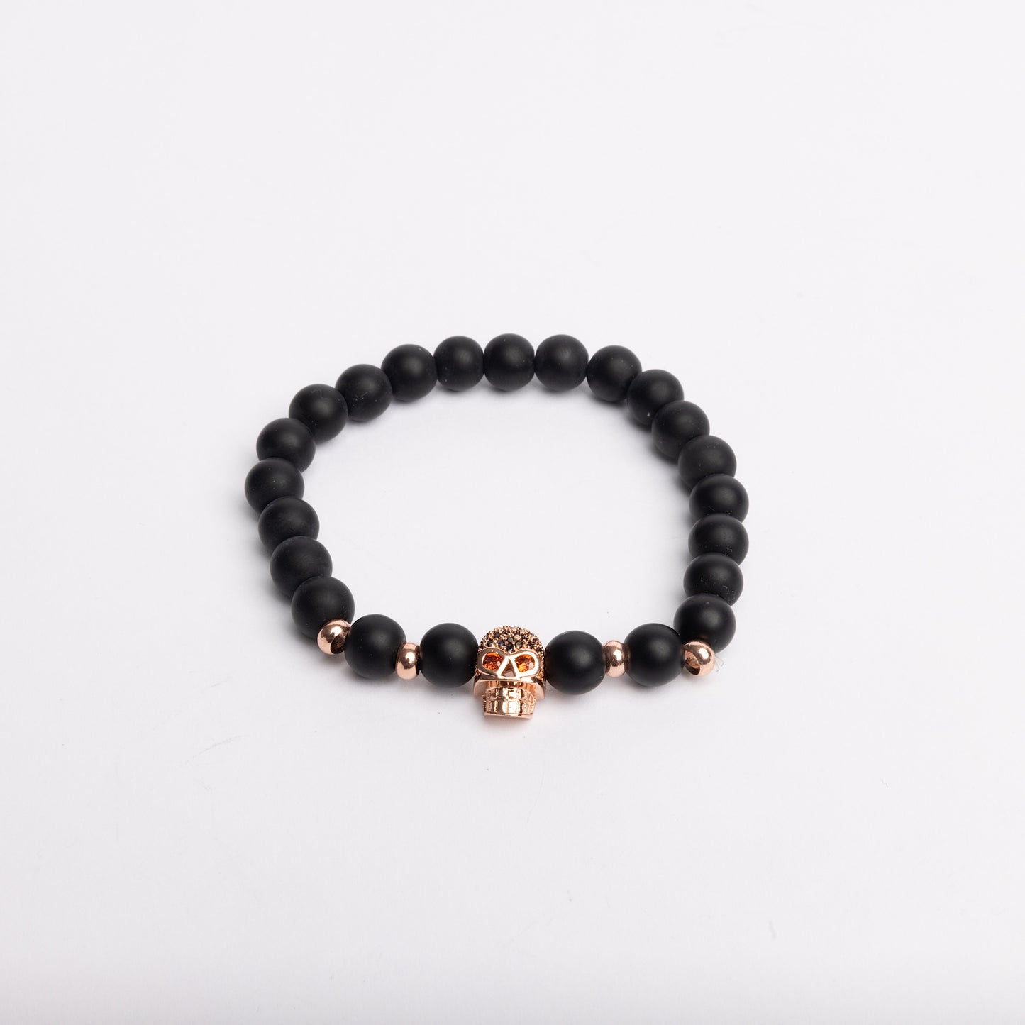 Rose Gold Skull Beaded Bracelet