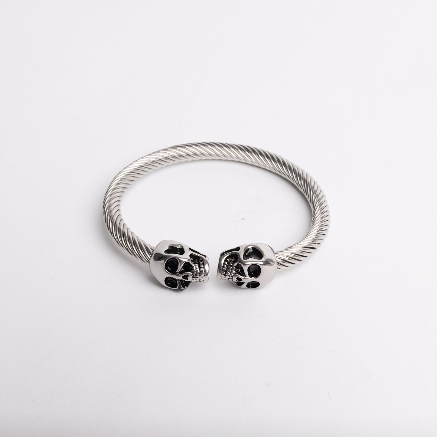 Silver Skull Cuff Bracelet