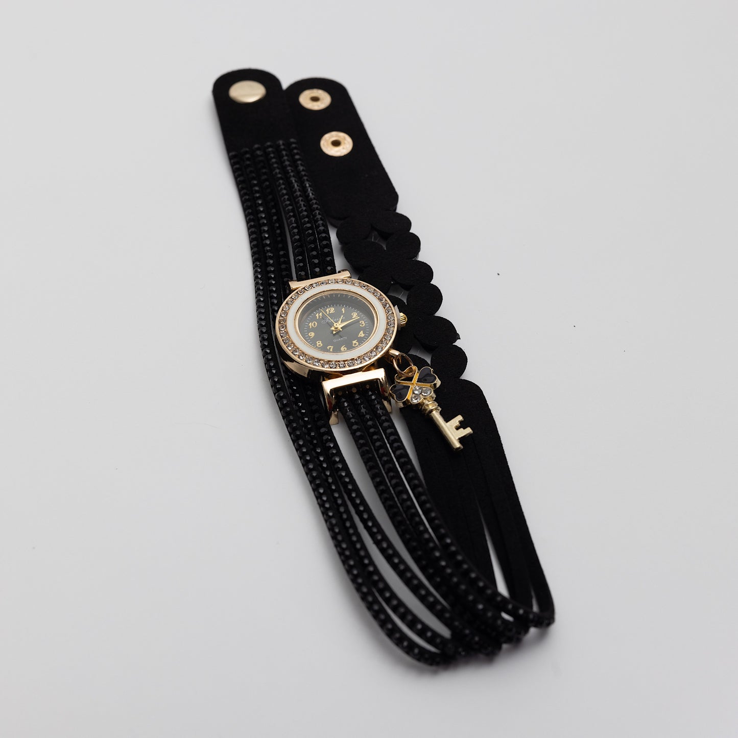 Black & Gold Watch/Bracelet Combo