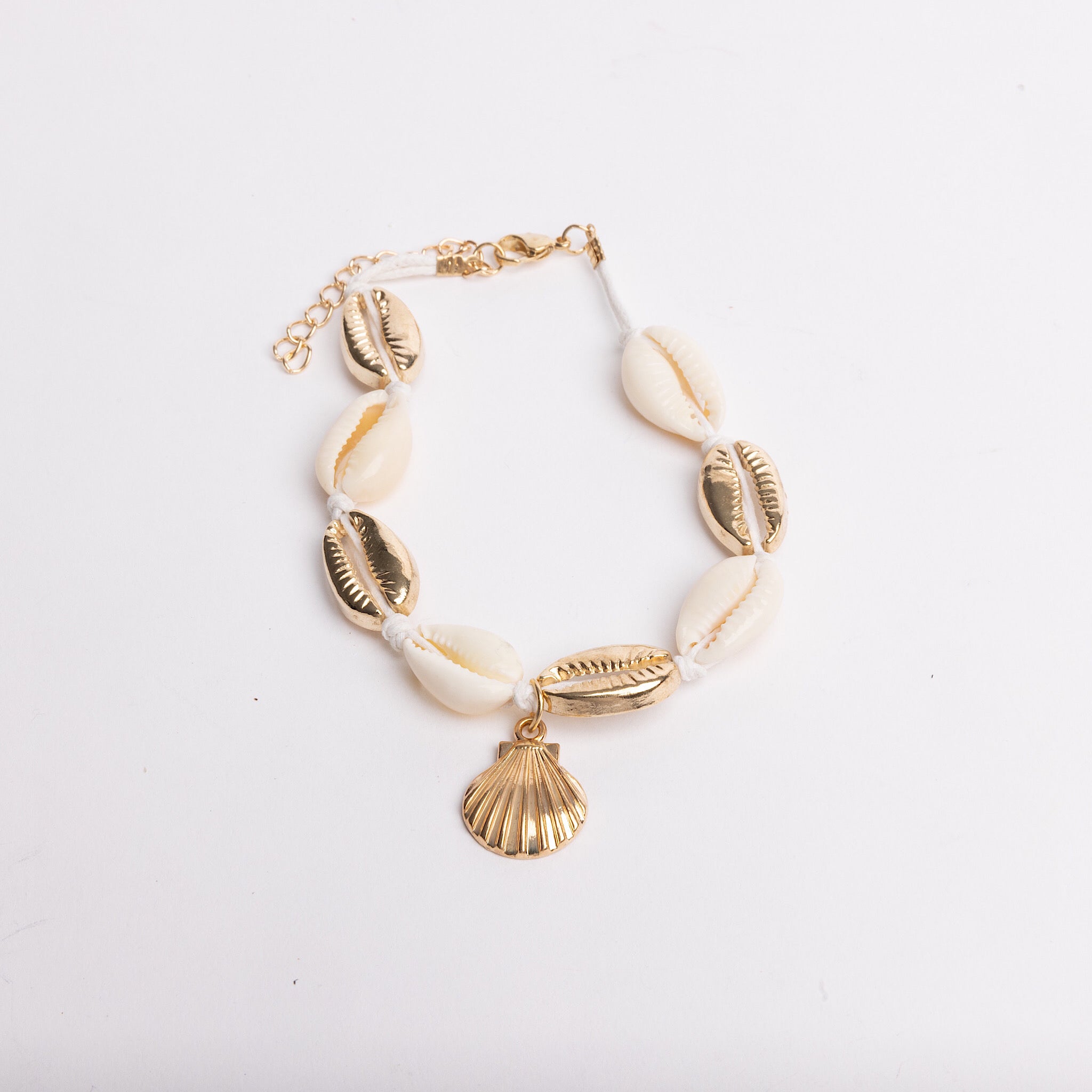 Gold seashell anklet sale