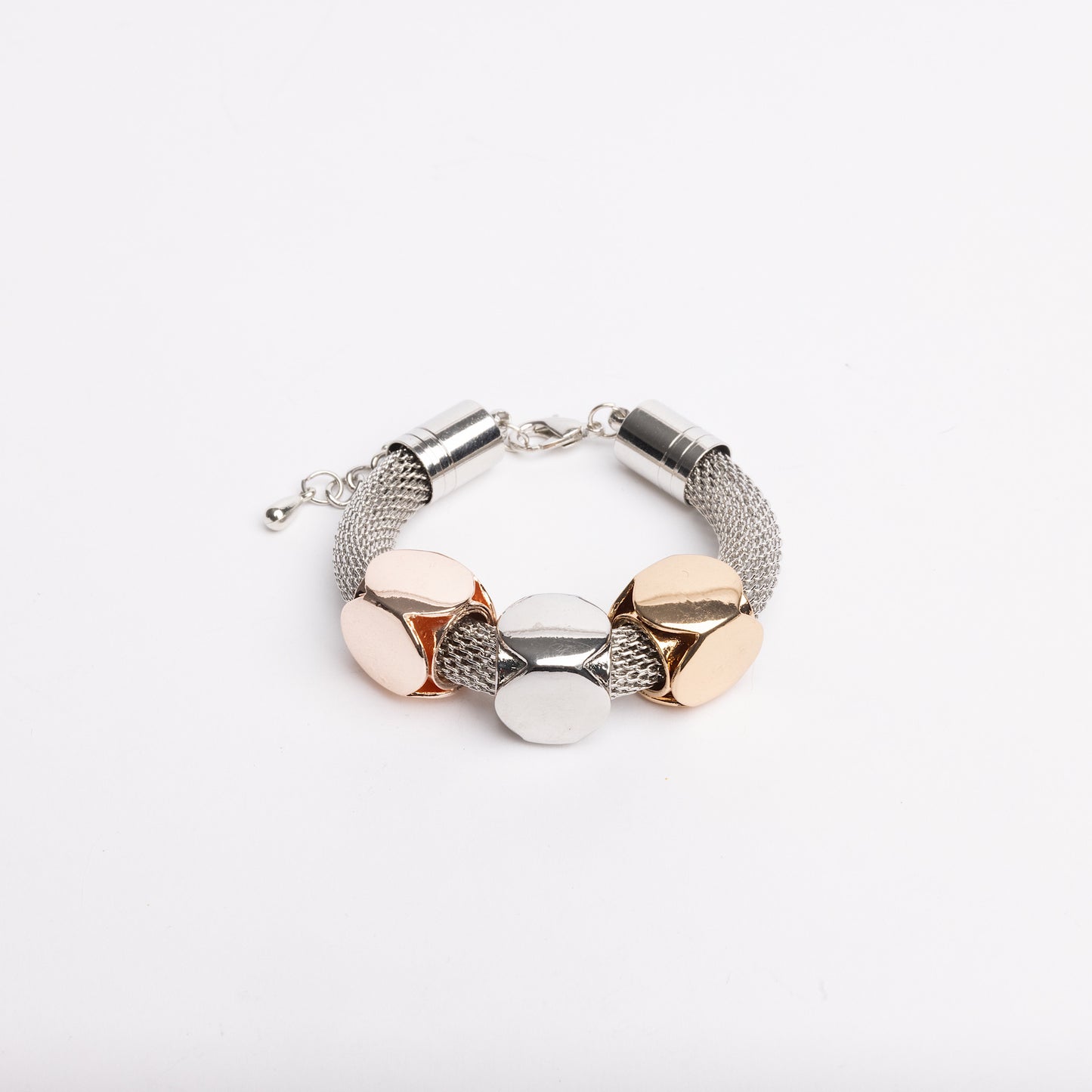 Pink + Silver Cuff Bracelet