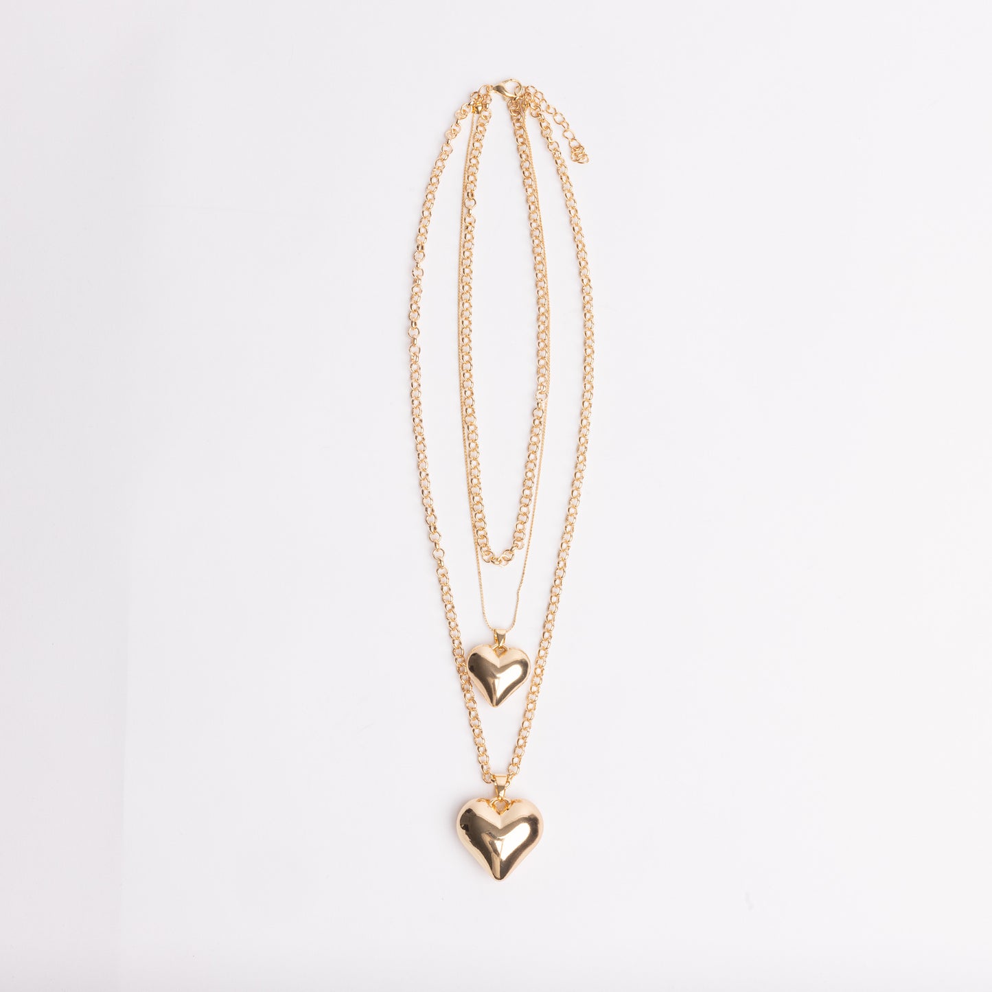 Gold Heart Necklace/Bracelet/Earring Set