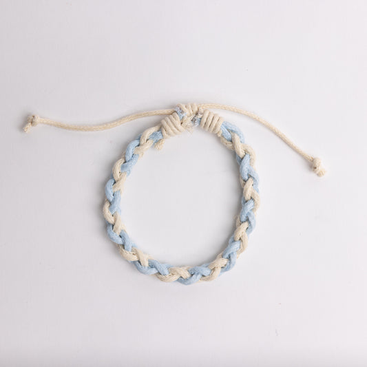 Baby Blue + White Pincord Bracelet