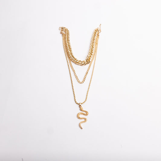 Layered Snake Pendant Necklace